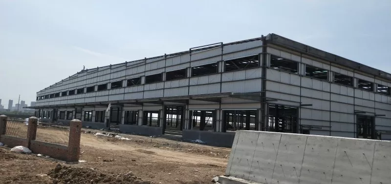 Prefab Modular Steel Frame Logistics ការសាងសង់ឃ្លាំង